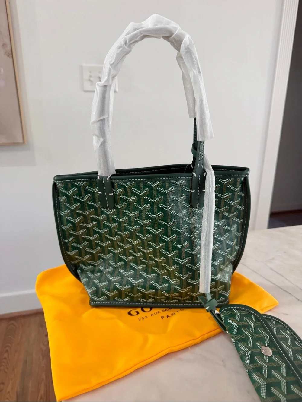 LUXURY INSPIRED Green Patterned Tote Bag- Mini - Picture 2 of 12